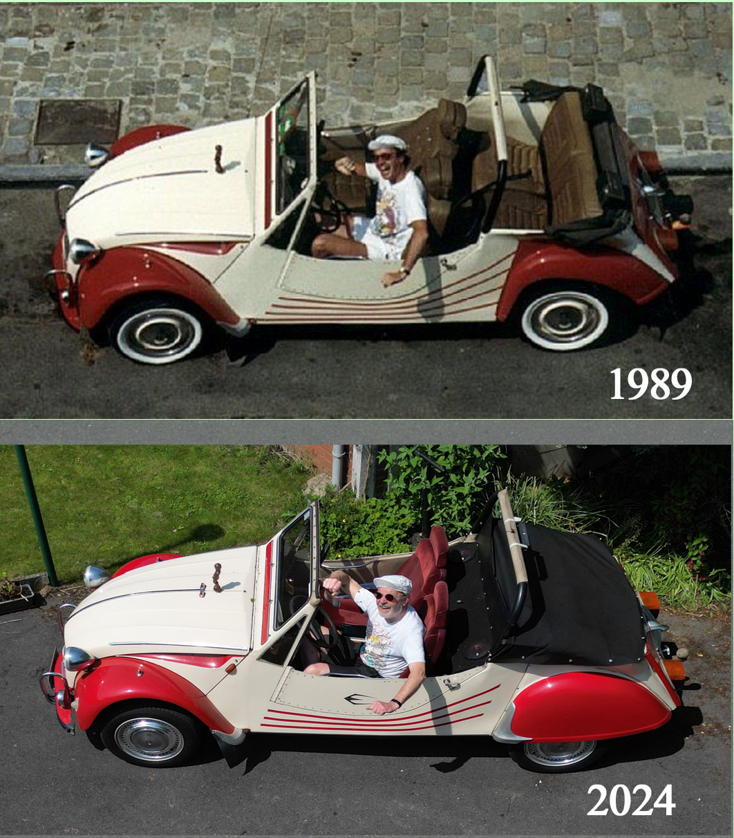 Cabrio in 1989 en 2024